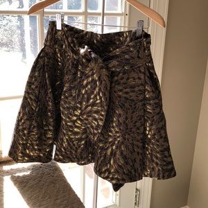 Zara gold and brown metallic skirt